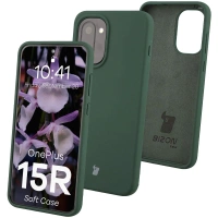 Silikonowe etui Bizon Soft Case do OnePlus 15R, ciemnozielone