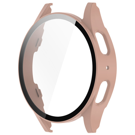 Etui ze szkłem do zegarka Bizon Case Watch Adamo do Galaxy Watch 7 40 mm, różowe