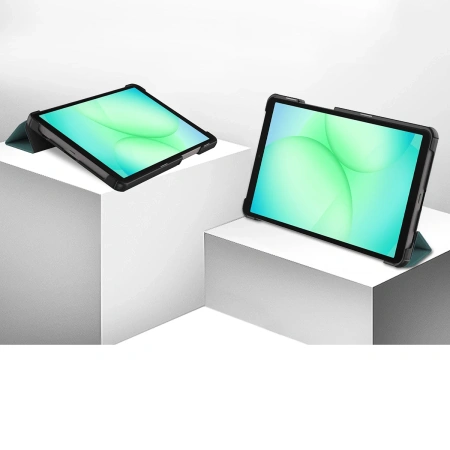 Etui z klapką Bizon Case Tab Croc do Galaxy Tab A11 / A9, ciemnozielone