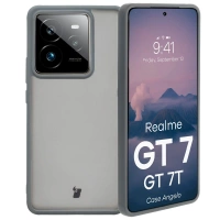 Etui Bizon Case Angelo do Realme GT 7 / 7T, półprzezroczyste z szarą ramką