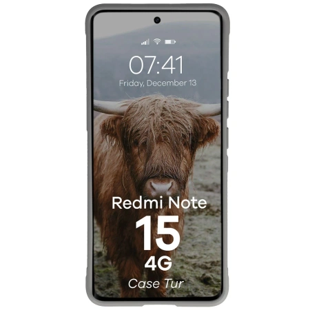 Pancerne etui Bizon Case Tur do Xiaomi Redmi Note 15 4G, jasnoszare