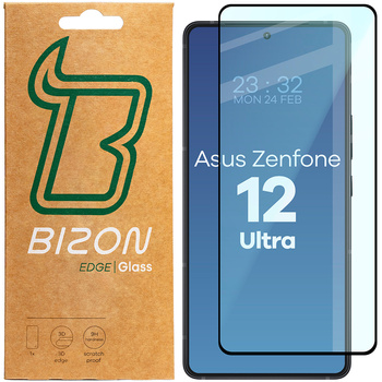 Szkło hartowane Bizon Glass Edge 2 do Galaxy S25 Ultra, czarna ramka