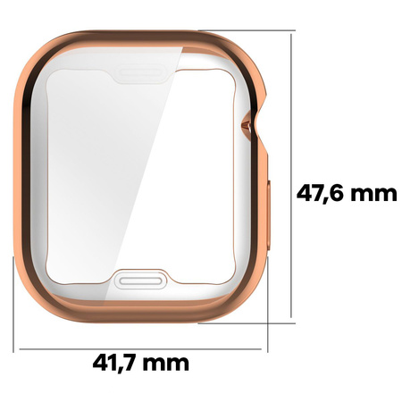 Etui Bizon Case Watch Felipe do Apple Watch 11 / 10 (46mm), różowozłote