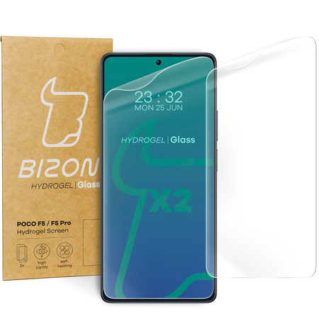 Folia hydrożelowa na ekran Bizon Glass Hydrogel Front Duo do POCO F5/F5 Pro, 2 sztuki