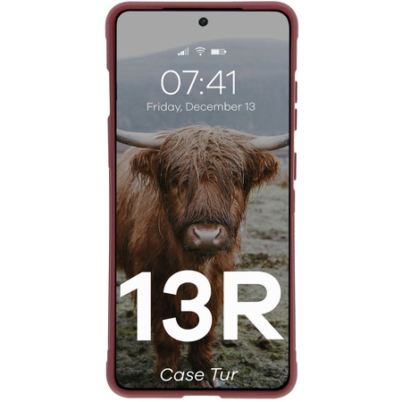 Pancerne etui Bizon Case Tur do OnePlus 13R, burgundowe