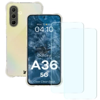 Elastyczne etui + 2x szkło hartowane Bizon Case Clear Pack do Galaxy A36 5G