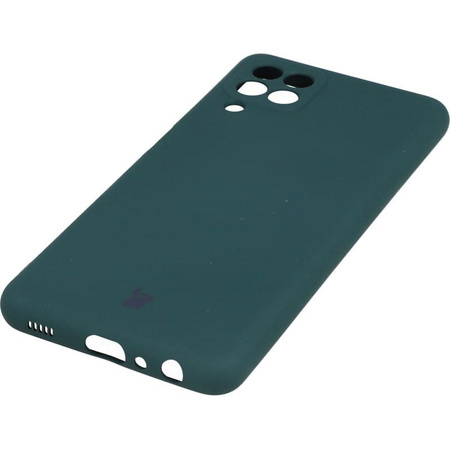 Etui Bizon Case Silicone do Galaxy A22 4G / M22, ciemnozielone