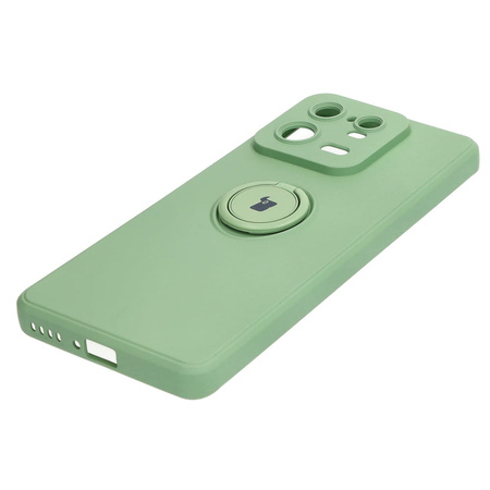 Etui Bizon Case Silicone Ring Sq do Xiaomi 13 Pro, jasnozielone