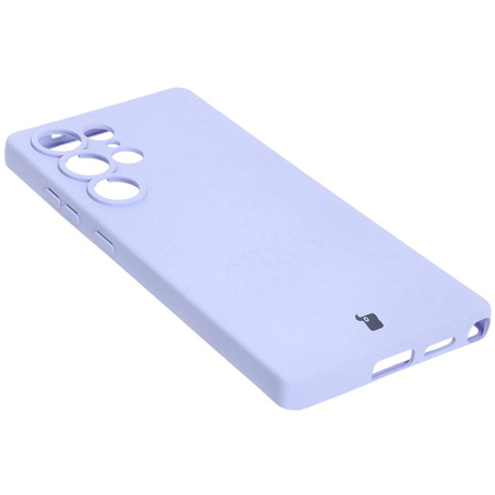 Silikonowe etui z pierścieniem magnetycznym Bizon Case Silicone Magnetic do Galaxy S25 Ultra, jasnofioletowe