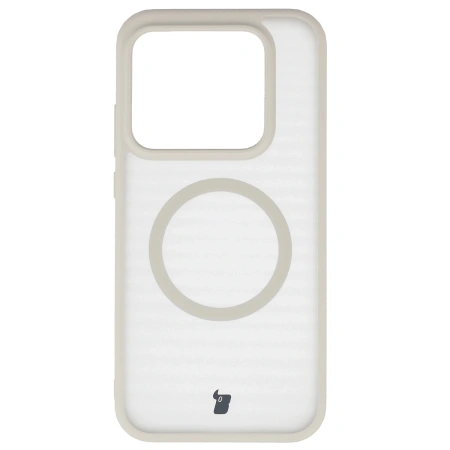 Etui z pierścieniem magnetycznym Bizon Case MatteO do Realme GT 8 Pro, przydymione-beżowe