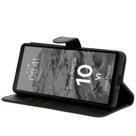 Etui z klapką Bizon Case Pocket do Sony Xperia 10 VI, czarne