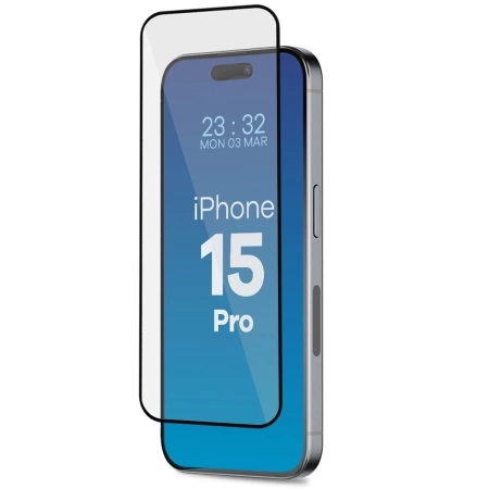 Szkło hartowane z ramką do łatwej aplikacji Bizon Glass Aplikator do iPhone 15 Pro, 2 sztuki