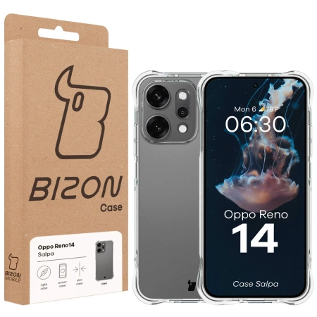 Elastyczne etui Bizon Case Salpa do Oppo Reno 14, przezroczyste