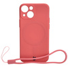 Etui Bizon Case Silicone Magnetic Sq do iPhone 13 Mini, brudny róż