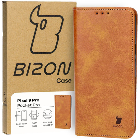 Etui z klapką Bizon Case Pocket Pro do Google Pixel 9 Pro XL, brązowe