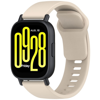 Pasek silikonowy do smartwatcha, Bizon Strap Watch Silicone Pro H, Quick Release 22 mm, beżowy