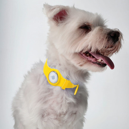 Etui Bizon Case Locator Pets do Apple AirTag, żółte