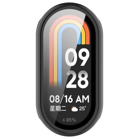 Etui ze szkłem do zegarka Bizon Case Watch Adamo do Xiaomi Smart Band 10, czarne