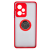 Etui z uchwytem na palec Bizon Case Hybrid Ring do Xiaomi Redmi Note 12 Pro+ 5G, przydymione z czerwoną ramką