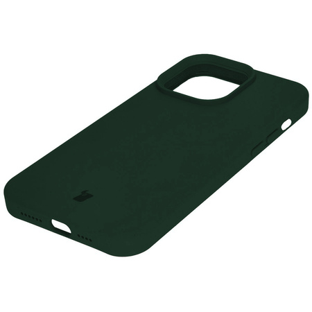 Silikonowe etui Bizon Soft Case do iPhone 14 Pro Max, ciemnozielone