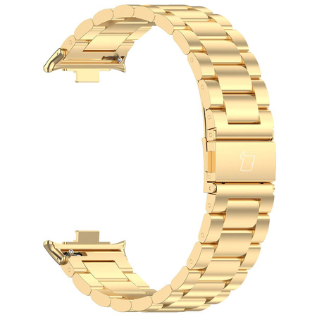 Pasek ze stali nierdzewnej Bizon Strap Watch Aura do Xiaomi Redmi Watch 5/4 / Smart Band 9/8 Pro, złoty