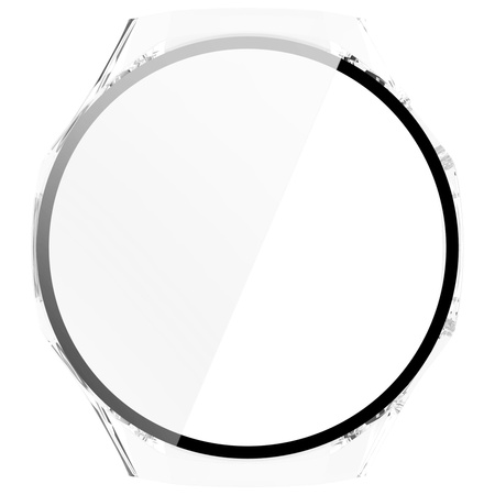 Etui ze szkłem do zegarka Bizon Case Watch Adamo do Huawei Watch GT 5 Pro 46 mm, przeźroczyste