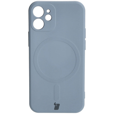 Etui Bizon Case Silicone Magnetic Sq do Apple iPhone 12 Mini, szare
