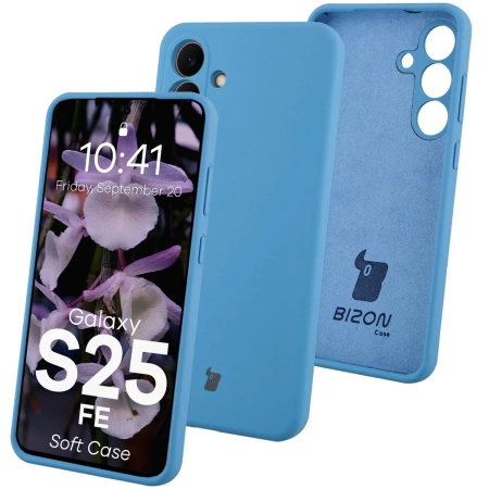 Silikonowe etui Bizon Soft Case do Galaxy S25 FE, niebieskie