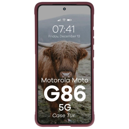 Pancerne etui Bizon Case Tur do Motorola Moto G86 5G, burgundowe