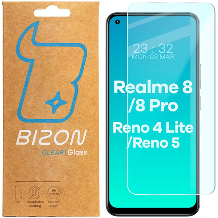Szkło hartowane Bizon Glass Clear do Oppo Reno 4 Lite / Oppo Reno 5 / Realme 8 / Realme 8 Pro