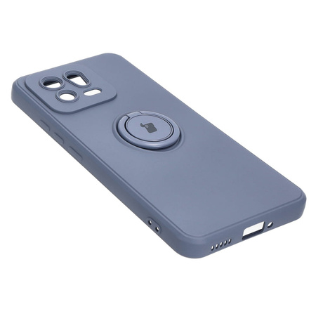 Etui Bizon Case Silicone Ring Sq do Xiaomi 13, szare