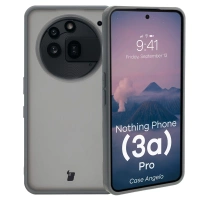 Etui Bizon Case Angelo do Nothing Phone (3a) Pro, półprzezroczyste z szarą ramką