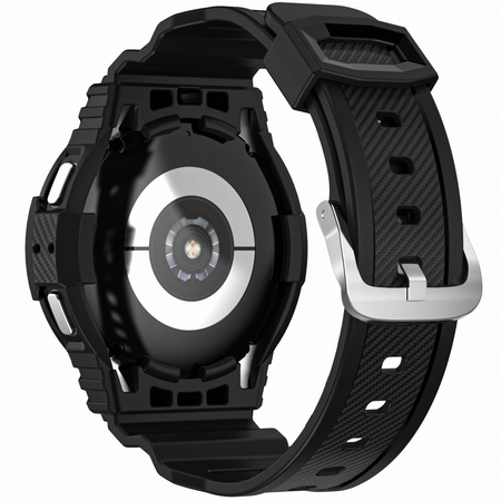 Etui z paskiem Bizon Strap + Case Watch Action do Samsung Galaxy Watch 4 / 5 44 mm, czarne