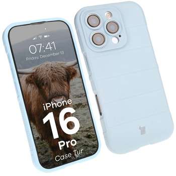 Pancerne etui Bizon Case Tur do iPhone 16 Pro, jasnoniebieskie