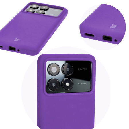 Silikonowe etui Bizon Soft Case do Xiaomi Poco F6 Pro, fioletowe