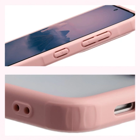 Etui Bizon Case Angelo do Galaxy A57 5G, półprzezroczyste z jasnoróżową ramką