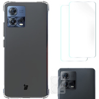 Etui + 2x folia + obiektyw Bizon Case Clear Pack do Motorola Moto Edge 30 Fusion, przezroczyste