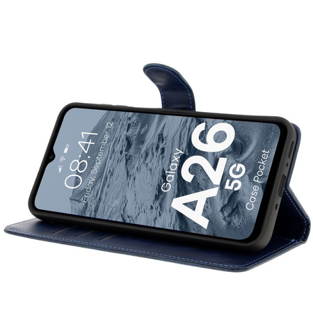 Etui z klapką Bizon Case Pocket do Galaxy A26 5G, granatowe
