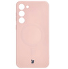 Etui silikonowe z pierścieniem magnetycznym Bizon Case Silicone Magnetic do Galaxy S23 Plus, jasnoróżowe