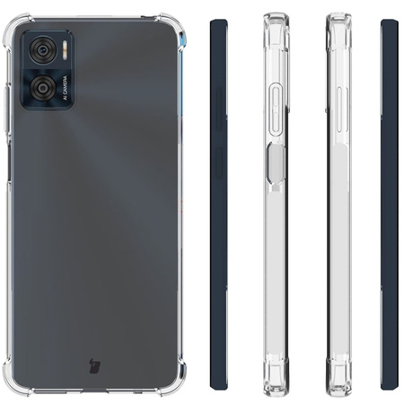 Etui + 2x folia Bizon Case Clear Pack do Motorola Moto E22 / E22i, przezroczyste