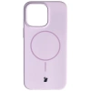 Silikonowe etui z pierścieniem magnetycznym Bizon Soft Case Magnetic do iPhone 15 Pro Max, jasnofioletowe