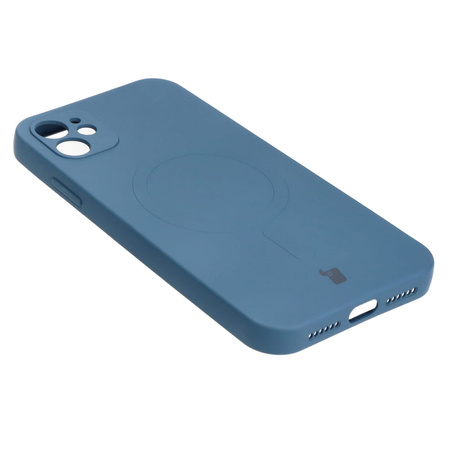 Etui silikonowe z pierścieniem magnetycznym Bizon Case Silicone Magnetic do iPhone 11, granatowe