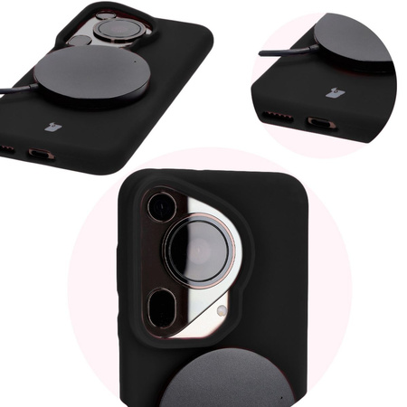 Silikonowe etui Bizon Soft Case do Huawei Pura 70, czarne