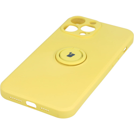 Etui Bizon Case Silicone Ring do iPhone 13 Pro Max, żółte