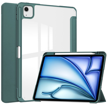 Etui Bizon Case Tab Clear Matt do iPad Air 13" 2025 / 2024, ciemnozielone