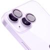 Szkło na aparat z aplikatorem Bizon Glass Snap Lens do iPhone 14/14 Plus, 1 zestaw, fioletowa ramka