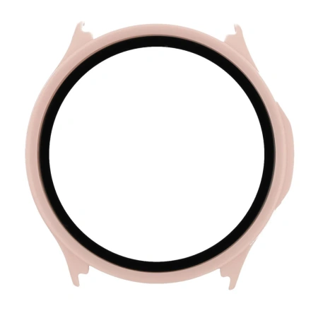 Etui ze szkłem do zegarka Bizon Case Watch Adamo do OnePlus Watch Lite 45 mm / Oppo Watch S 45 mm, różowe