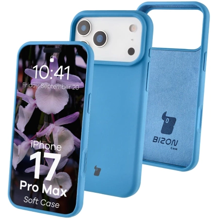 Silikonowe etui Bizon Soft Case do iPhone 17 Pro Max, niebieskie