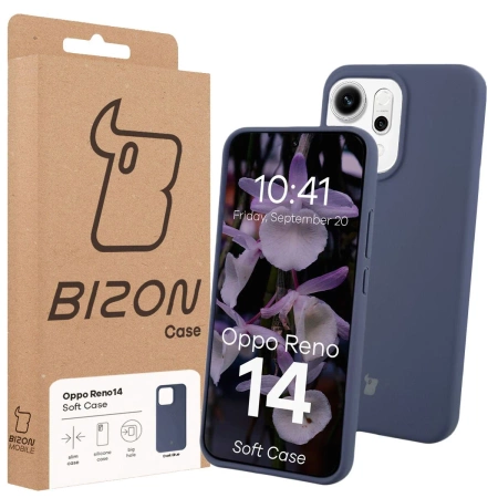 Silikonowe etui Bizon Soft Case do Oppo Reno 14, ciemnoniebieskie