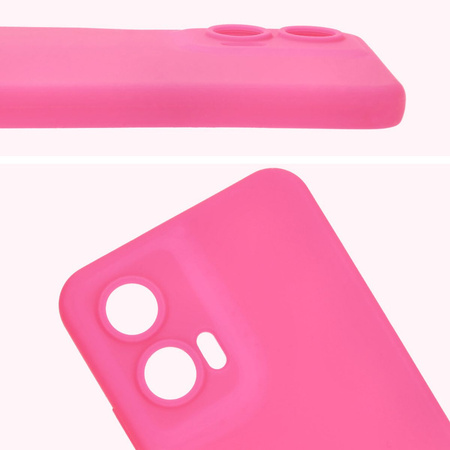 Silikonowe etui Bizon Soft Case do Motorola Moto G35 5G, neonowo-różowe